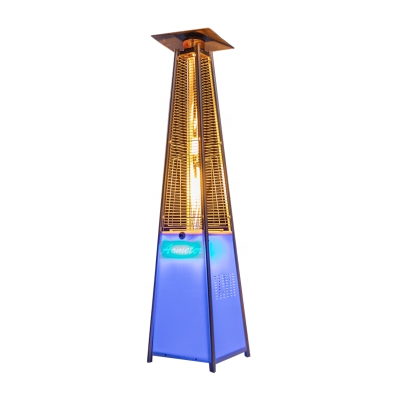 Patio Heater Standing - Pyramid-shaped LED Glass Tube Outdoor Gas