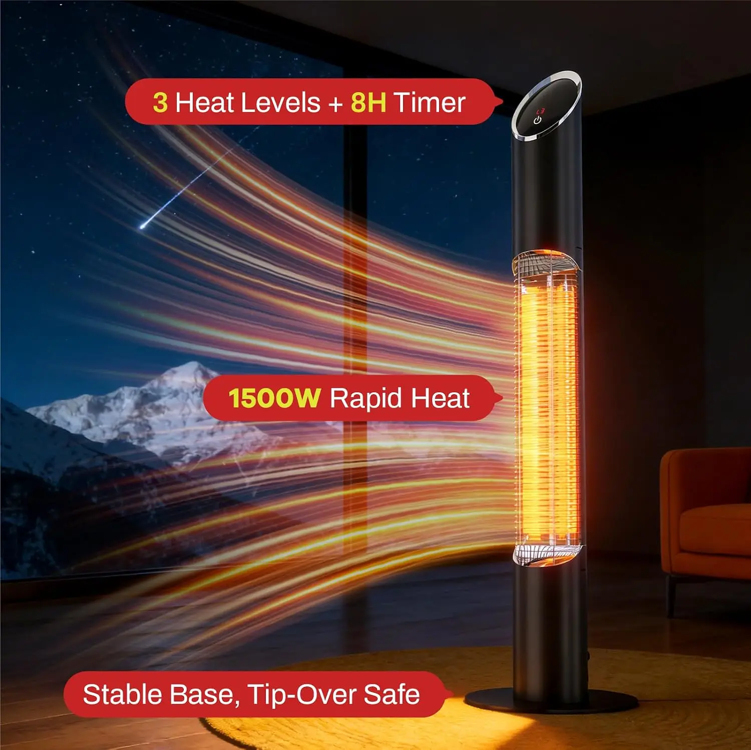 Outdoor Electric Patio Heater, - Patio Heater Standing recension och pris