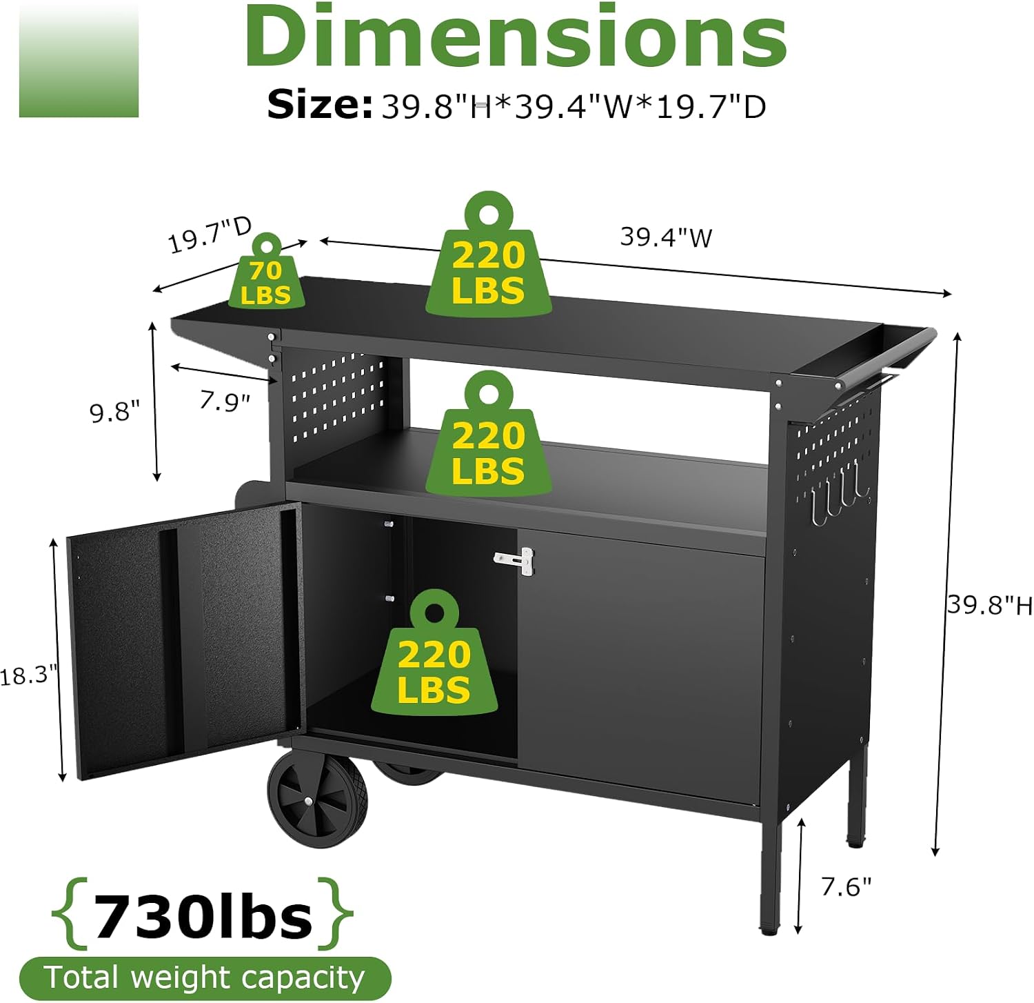 Outdoor Grill Cart Table With  - Outdoor Furniture With Storage recension och pris