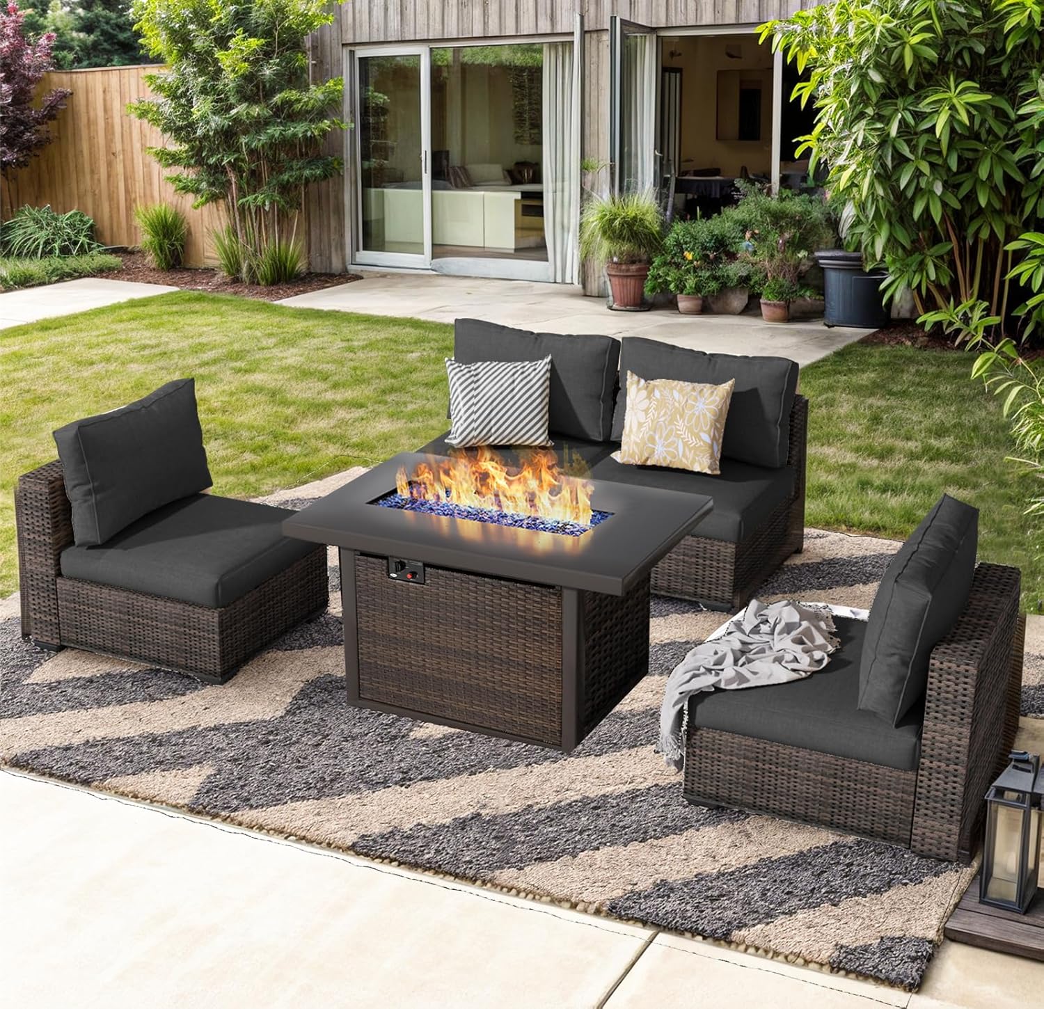 Outdoor Sectional Furniture, 5 - Outdoor Furniture With Fire Pit Table recension och pris