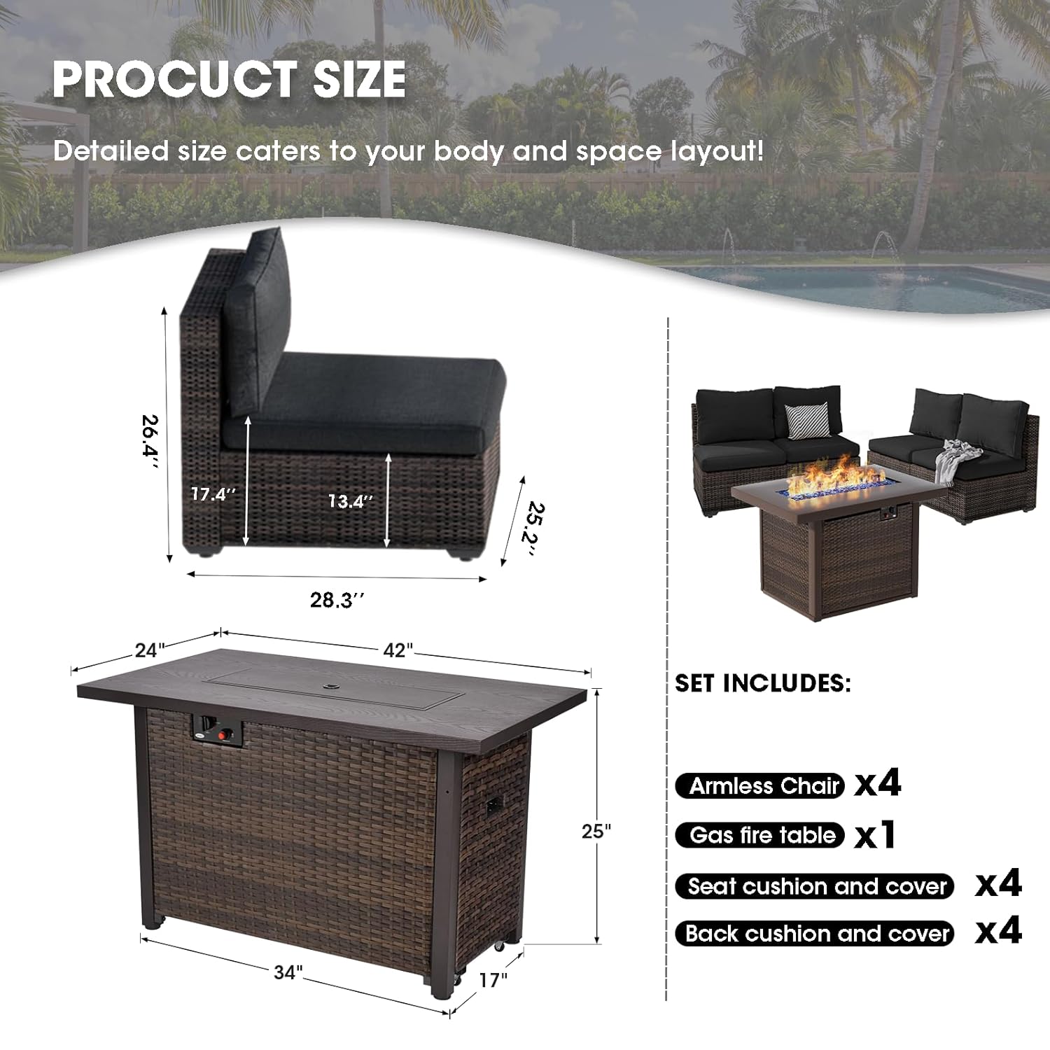Outdoor Sectional Furniture, 5 - Outdoor Furniture With Fire Pit Table recension och pris