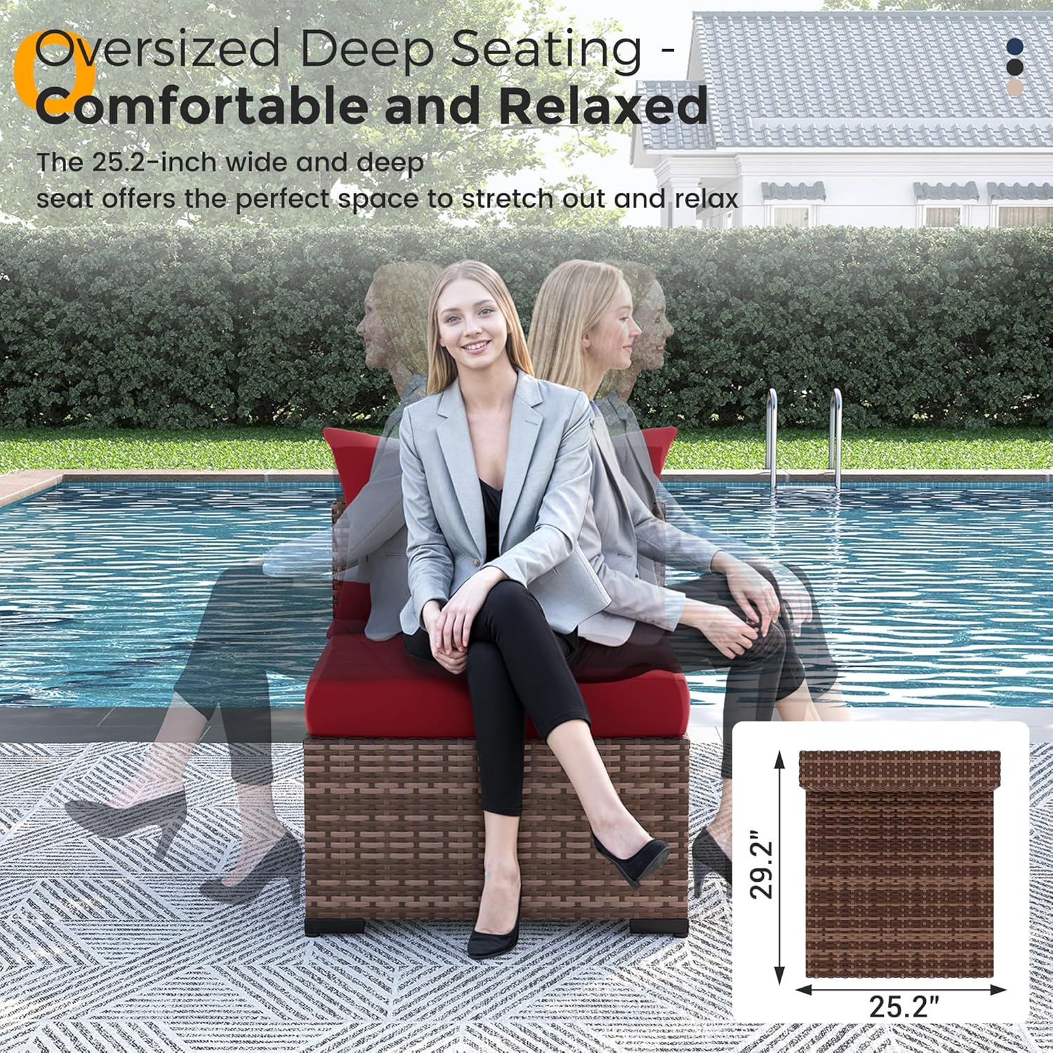 8pc All-Weather Wicker Section - Outdoor Furniture With Fire Pit Table recension och pris