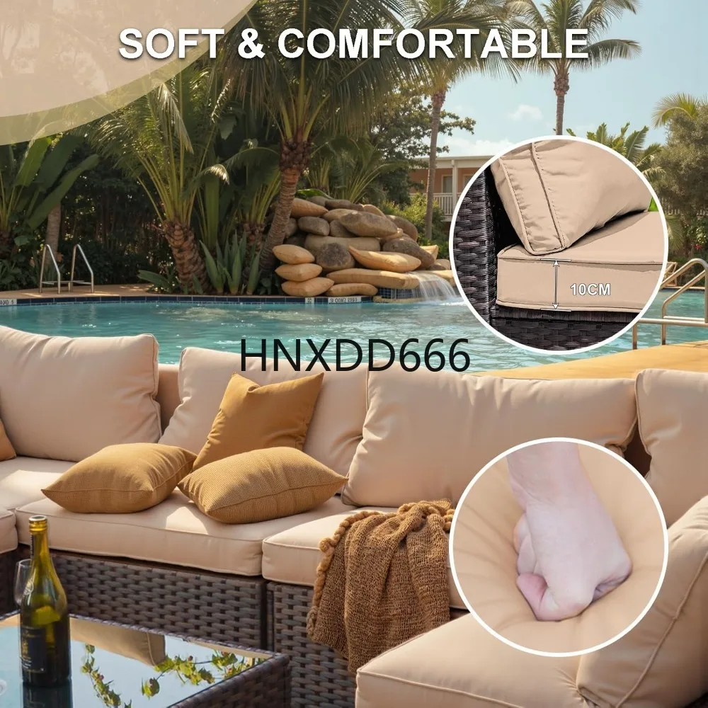 7 Piece Patio Furniture Set wi - Outdoor Furniture With Fire Pit Table recension och pris