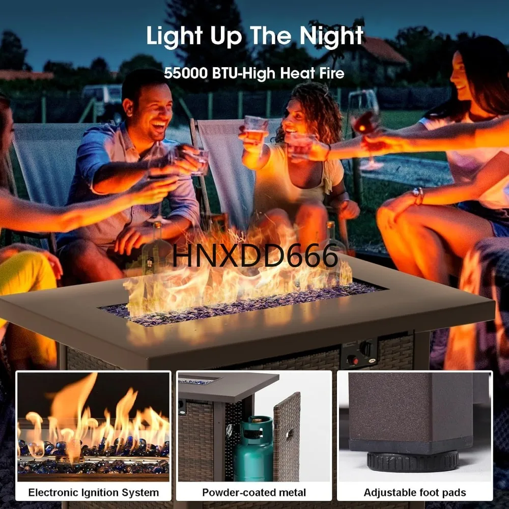 7 Piece Patio Furniture Set wi - Outdoor Furniture With Fire Pit Table recension och pris