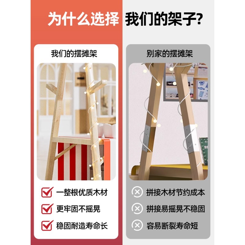 Portable wooden market stall d - Outdoor Furniture Vendors recension och pris