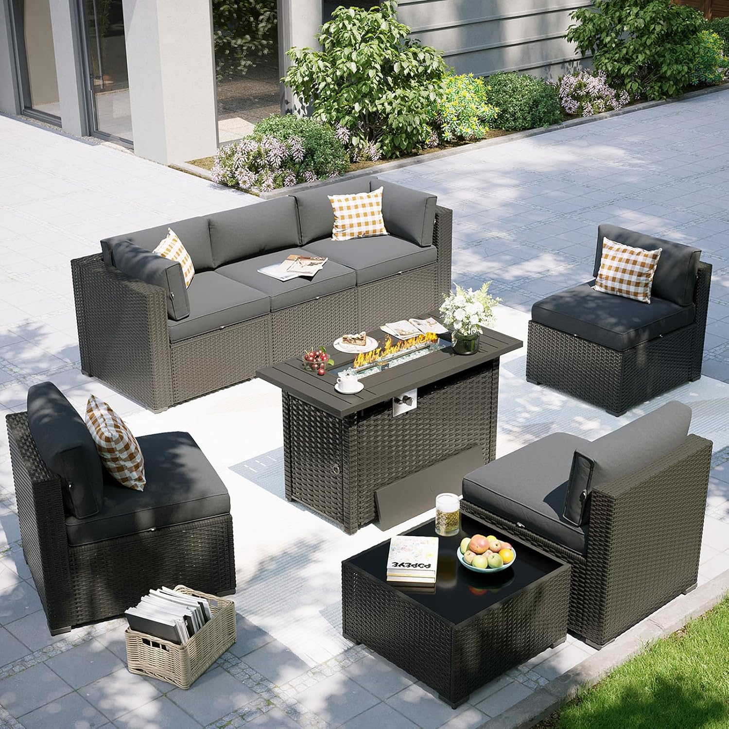 Patio Furniture Set with Fire  - Outdoor Furniture With Fire Pit Table recension och pris