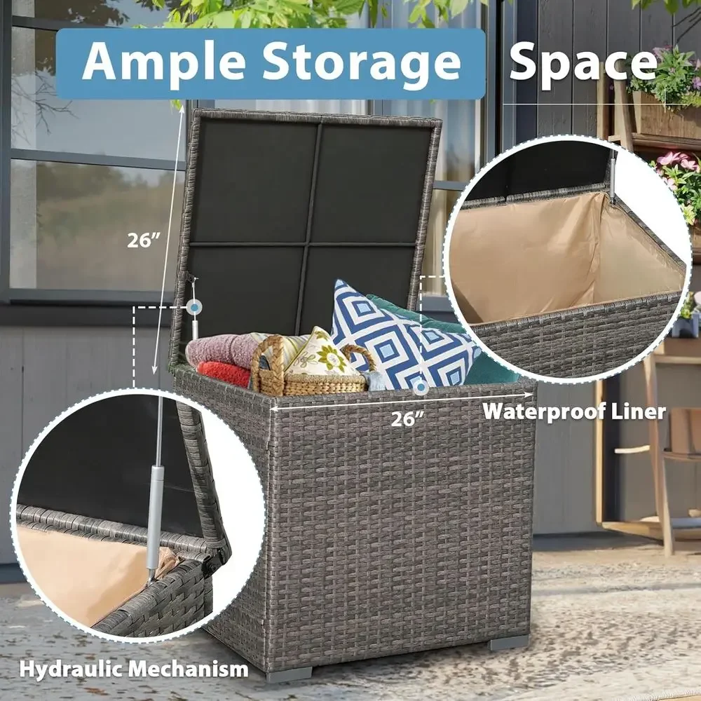 8-Piece Patio Furniture Set wi - Outdoor Furniture With Fire Pit Table recension och pris