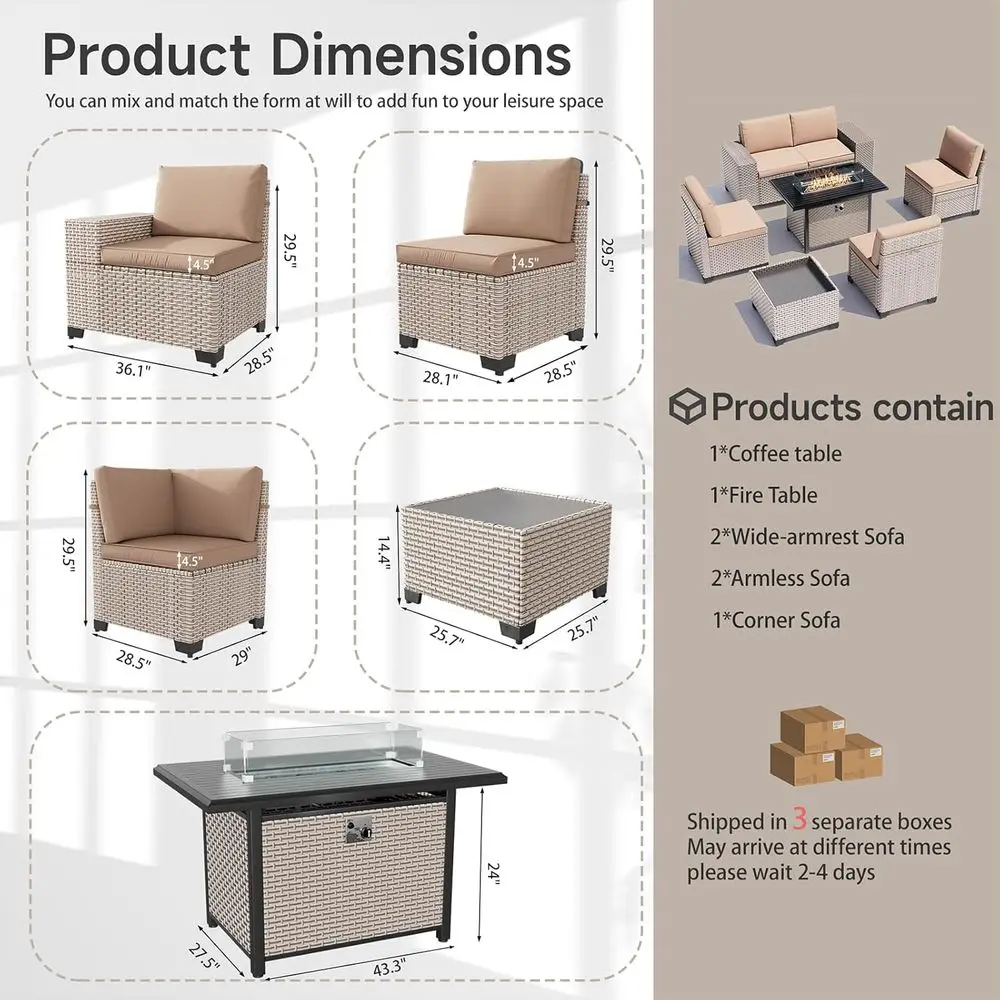 7-Piece Outdoor Patio Furnitur - Outdoor Furniture With Fire Pit Table recension och pris