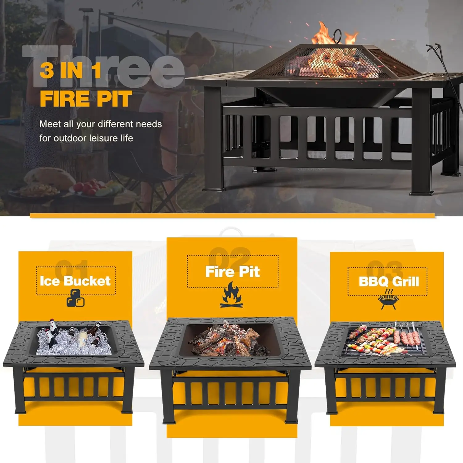 Outdoor Fire Pit, 32 Inch Fire - Outdoor Furniture With Fire Pit Table recension och pris