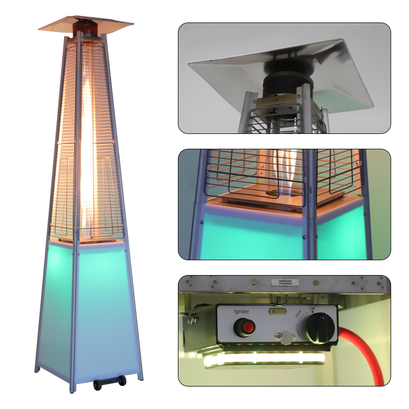 Pyramid-shaped LED Glass Tube  - Patio Heater Standing recension och pris