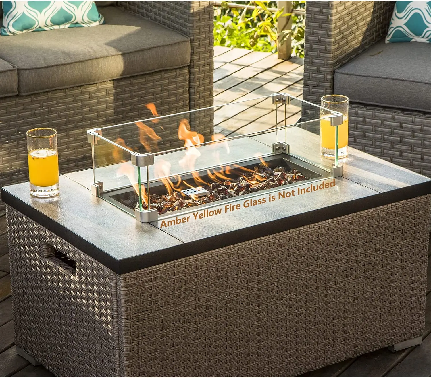 -Outdoor Furniture 5-Piece Wic - Outdoor Furniture With Fire Pit Table recension och pris