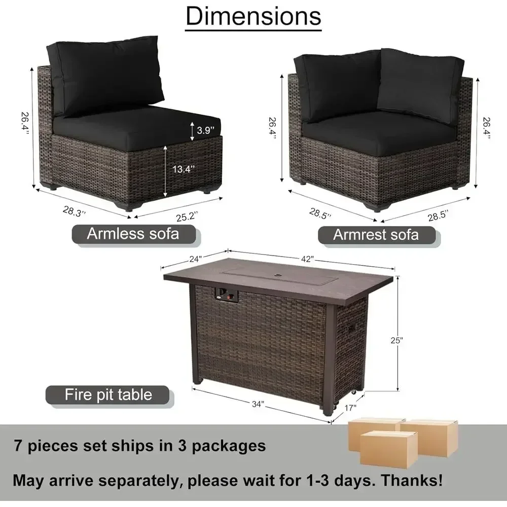 7-Piece Outdoor Patio Furnitur - Outdoor Furniture Fire Pit Set recension och pris