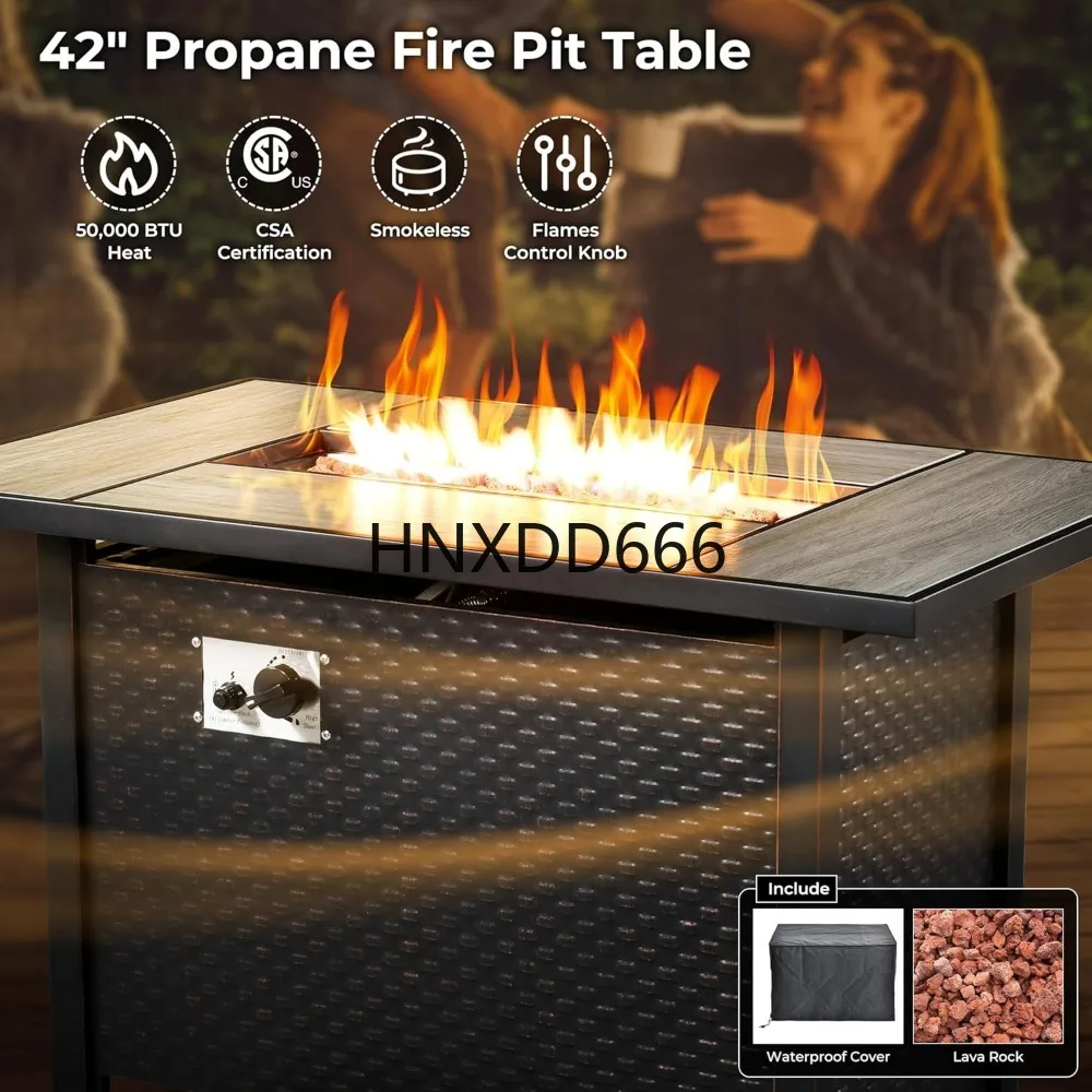 Outdoor 8 Piece Patio Furnitur - Outdoor Furniture With Fire Pit Table recension och pris