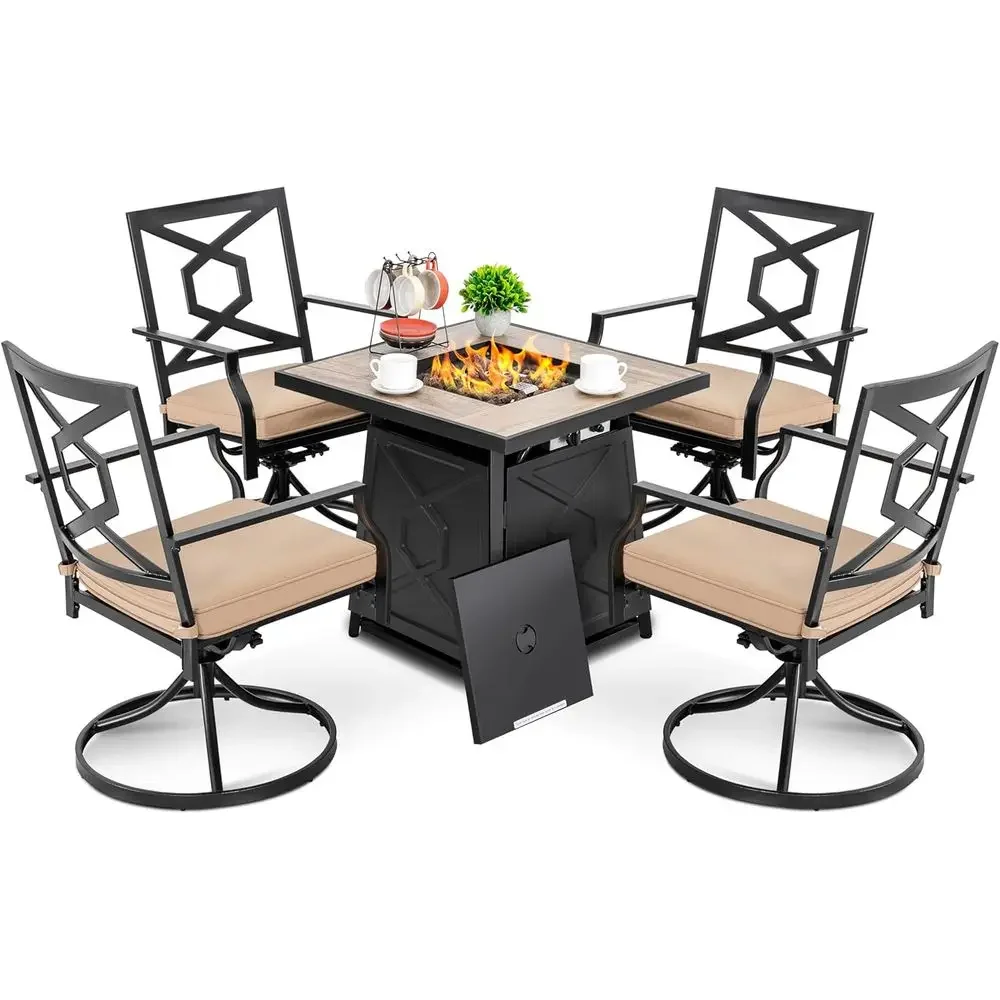 5-Piece Outdoor Patio Furnitur - Outdoor Furniture With Fire Pit Table recension och pris