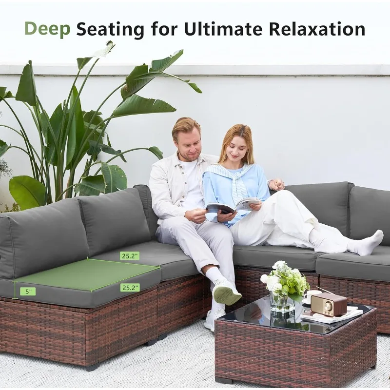 Amopatio 8 Pieces Patio Furnit - Outdoor Furniture With Fire Pit Table recension och pris